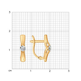 Серьги SOKOLOV - Золото 585, Swarovski (арт. 81020217)