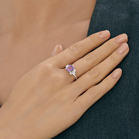 Кольцо SOKOLOV - Серебро 925, Аметист, Фианит (арт. 92014664)