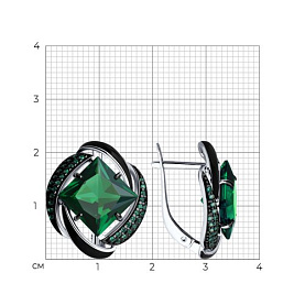 Серьги SOKOLOV - Серебро 925, Синтетический ситалл , Фианит, Эмаль (арт. 92021455)