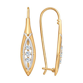 Серьги SOKOLOV - Золото 585, Фианит (арт. 028012)