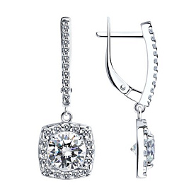 Серьги SOKOLOV - Серебро 925, Фианит (арт. 94026013)