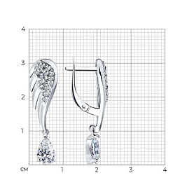 Серьги SOKOLOV - Серебро 925, Фианит (арт. 94026613)