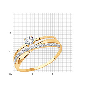 Кольцо SOKOLOV - Золото 375, Фианит (арт. 016898-4)