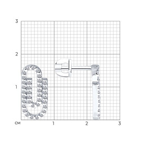 Серьги SOKOLOV - Серебро 925, Фианит (арт. 94026989)