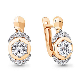 Серьги Аквамарин - Серебро 925, Фианит (арт. 49307А.6)