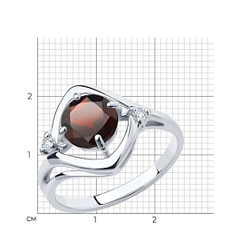 Кольцо Diamant - Серебро 925, Гранат, Фианит (арт. 94-310-00603-3)