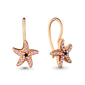 Серьги Аквамарин - Серебро 925, Фианит (арт. 47047ВЧ.6)