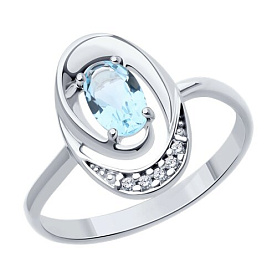 Кольцо Diamant - Серебро 925, Топаз, Фианит (арт. 94-310-02686-2)