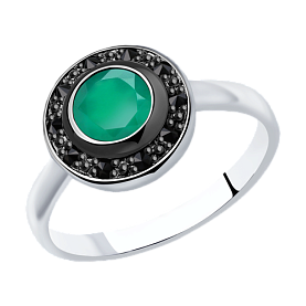 Кольцо SOKOLOV - Серебро 925, Агат, Фианит (арт. 92011386)
