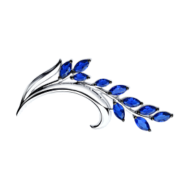 Брошь SOKOLOV - Серебро 925, Фианит (арт. 94040100)