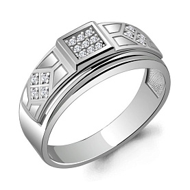 Кольцо Аквамарин - Серебро 925, Фианит (арт. 62067А.5)