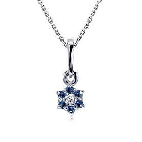 Подвеска Platinum Lab. - Платина 950, Сапфир, Бриллиант (арт. ПП-205С-01)