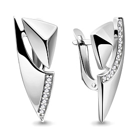 Серьги Аквамарин - Серебро 925, Фианит (арт. 45955А.5)