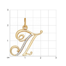 Подвеска SOKOLOV - Золото 585, Фианит (арт. 034538)