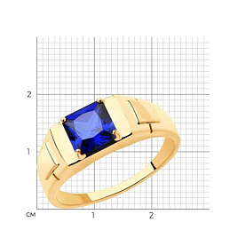 Кольцо SOKOLOV - Золото 585, Синтетический сапфир (арт. 716207)