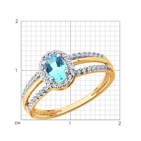 Кольцо SOKOLOV - Золото 585, Топаз, Фианит (арт. 717357)