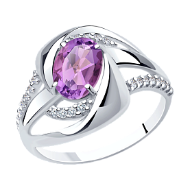 Кольцо Diamant - Серебро 925, Синтетический ситалл , Фианит (арт. 94-310-00569-2)