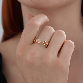 Кольцо Diamant - Золото 585, Празиолит (арт. 51-310-02936-3)