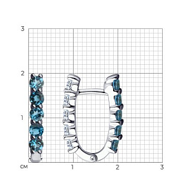 Серьги SOKOLOV - Серебро 925, Топаз лондон, Фианит (арт. 92022235)