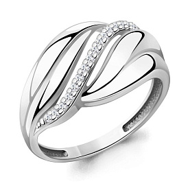 Кольцо Аквамарин - Серебро 925, Фианит (арт. 600857А.5)