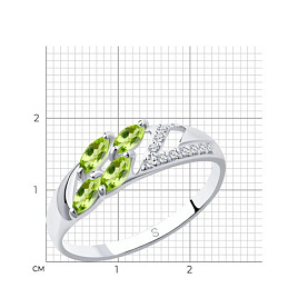 Кольцо SOKOLOV - Серебро 925, Фианит, Хризолит (арт. 92011644)