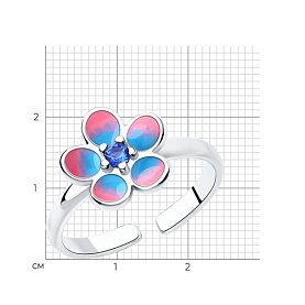 Кольцо SOKOLOV - Серебро 925, Фианит, Эмаль (арт. 94013129)