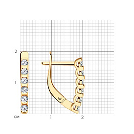 Серьги SOKOLOV - Золото 585, Фианит (арт. 51-120-02033-1)