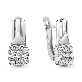 Серьги Аквамарин - Серебро 925, Фианит (арт. 46974А.5)