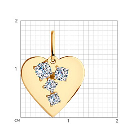 Подвеска SOKOLOV - Золото 585, Фианит (арт. 036096)