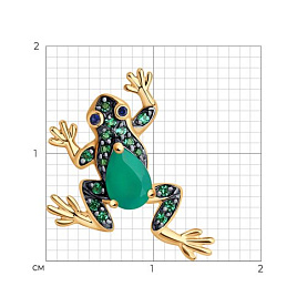 Подвеска SOKOLOV - Золото 585, Агат, Синтетический сапфир , Фианит (арт. 732377)