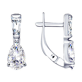 Серьги SOKOLOV - Серебро 925, Фианит (арт. 94023087)