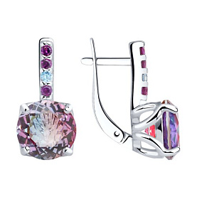 Серьги SOKOLOV - Серебро 925, Синтетический ситалл , Фианит (арт. 92021924)