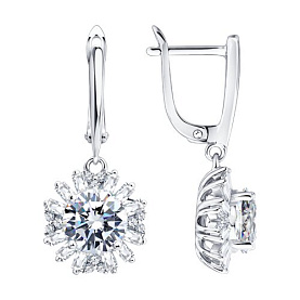 Серьги SOKOLOV - Серебро 925, Фианит (арт. 94027605-91)