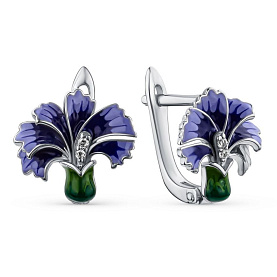 Серьги Мириада - Серебро 925, Фианит, Эмаль (арт. 901022846)