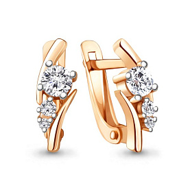 Серьги Аквамарин - Золото 585, Фианит (арт. 49415.1)