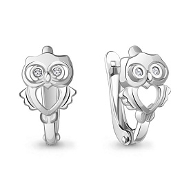 Серьги Аквамарин - Серебро 925, Фианит (арт. 49490А.5)