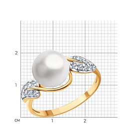 Кольцо SOKOLOV - Серебро 925, Жемчуг культивированный, Фианит (арт. 92012153)