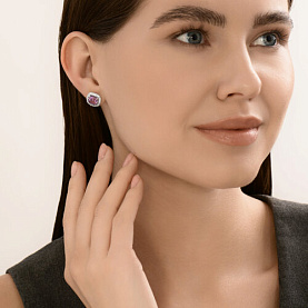 Серьги SOKOLOV - Серебро 925, Аметист, Фианит (арт. 92023189)