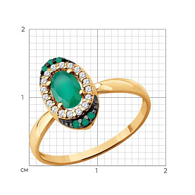 Кольцо SOKOLOV - Серебро 925, Агат, Фианит (арт. 92014901)