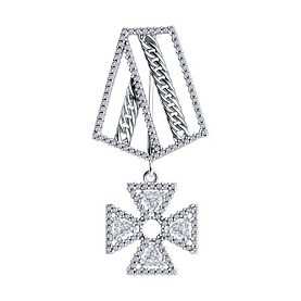 Брошь SOKOLOV - Серебро 925, Фианит (арт. 94040333)