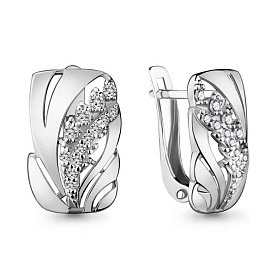 Серьги Аквамарин - Серебро 925, Фианит (арт. 45772А.5)