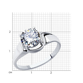 Кольцо SOKOLOV - Серебро 925, Фианит (арт. 94012878)