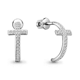 Серьги Аквамарин - Серебро 925, Фианит (арт. 48553А.5)