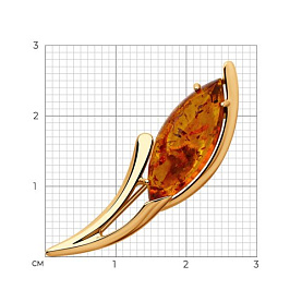 Брошь SOKOLOV - Серебро 925, Янтарь пресс. (арт. 83040018)