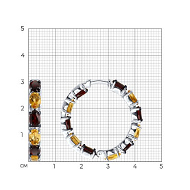 Серьги SOKOLOV - Серебро 925, Гранат, Цитрин (арт. 92022802)