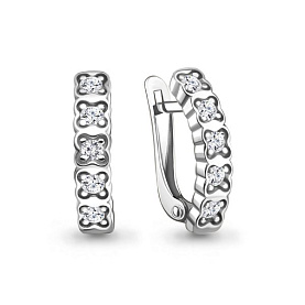 Серьги Аквамарин - Серебро 925, Фианит (арт. 400401А.5)