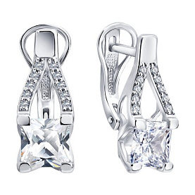 Серьги SOKOLOV - Серебро 925, Фианит (арт. 94027804)