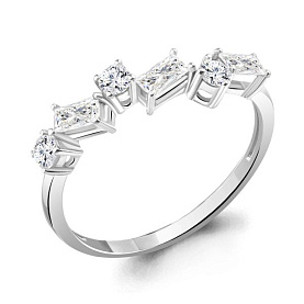 Кольцо Аквамарин - Серебро 925, Фианит (арт. 67242А.5)