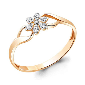 Кольцо Аквамарин - Золото 375, Фианит (арт. 68732А.8)