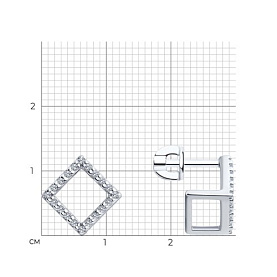 Серьги SOKOLOV - Серебро 925, Фианит (арт. 94025911)